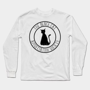 The Black Cat Appreciation Society Logo Typography Design Long Sleeve T-Shirt